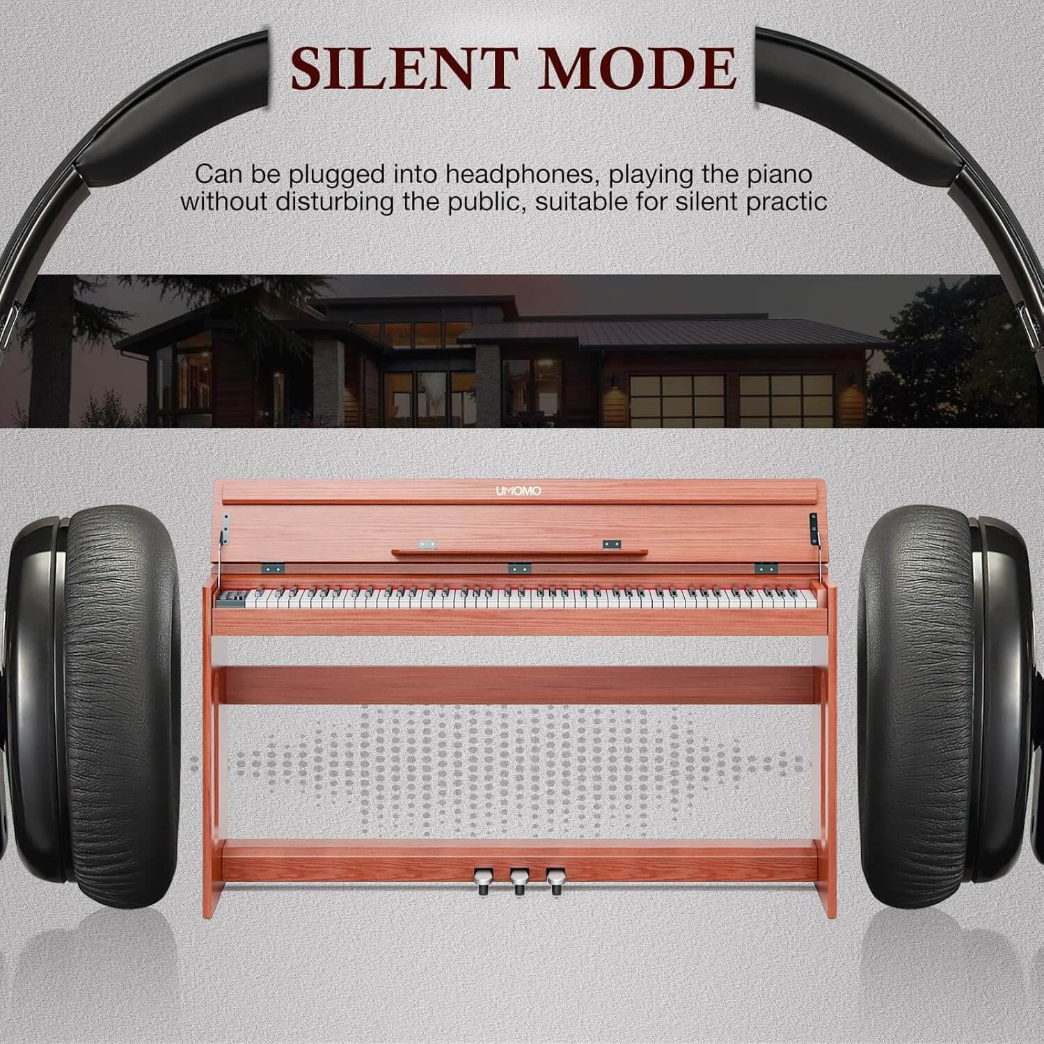 UMOMO-digital-piano-silent-practice-headphone-mode-wood